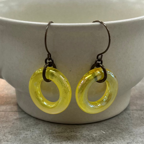 Yellow Vintage Lucite Earrings