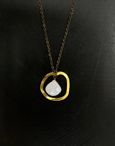 Moonstone Hammered Necklace