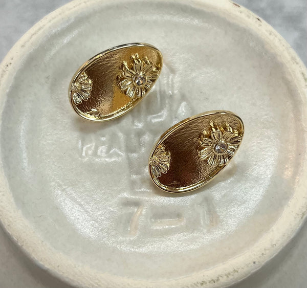 Floral Oval Earrings