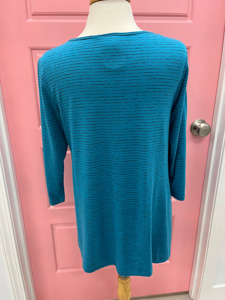 Teal Stripe Top