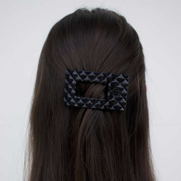 Black Quilted Rectangle Clip