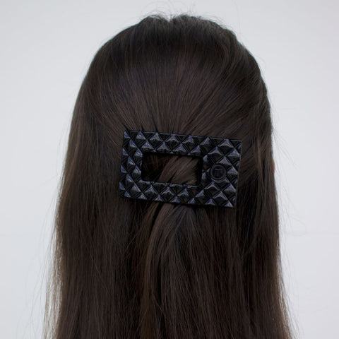 Black Quilted Rectangle Clip