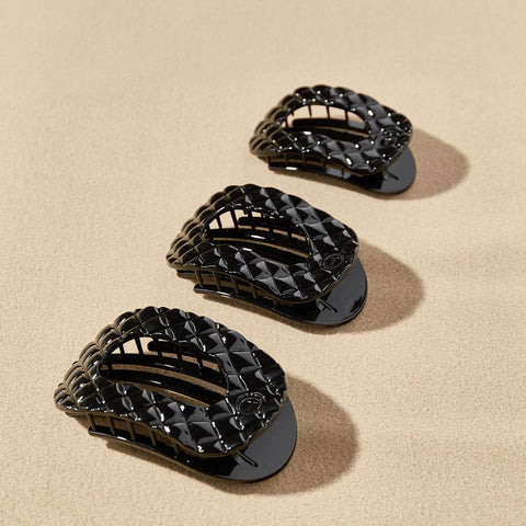 Black Quilted Flat Clip