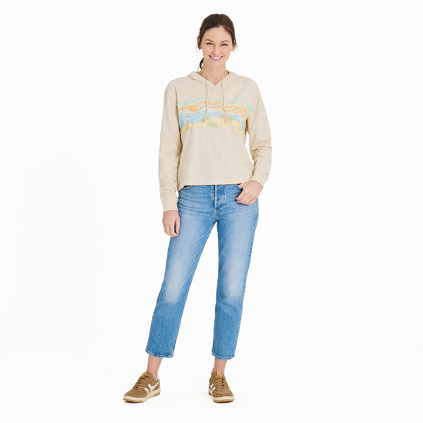 Boxy Gone to Beach LS Hoodie
