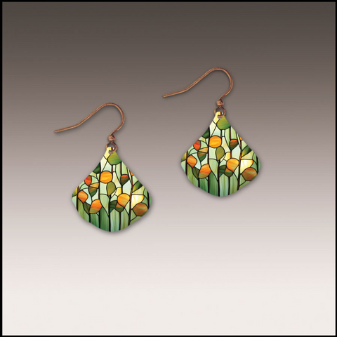 Stained Glass Ginkgo Earrings