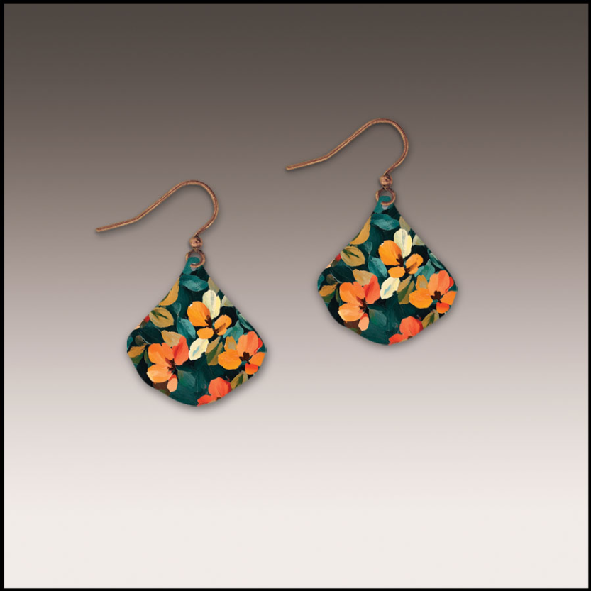 Dark Floral Earrings