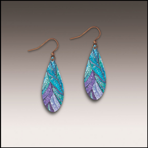 Peacock Mosaic Drop Earrings