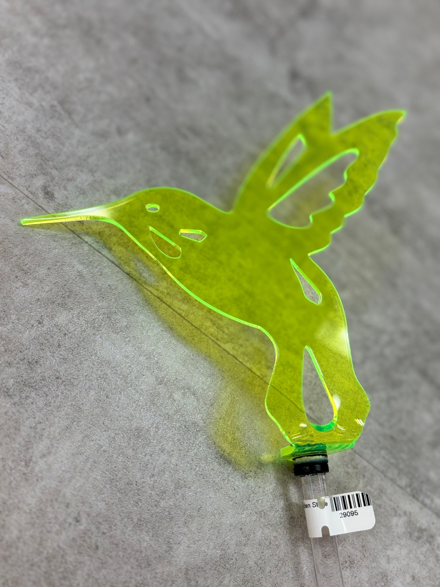 Green Hummingbird Garden Stake