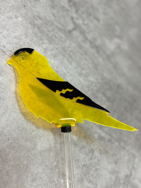 Bright Gold Finch Garden Stake