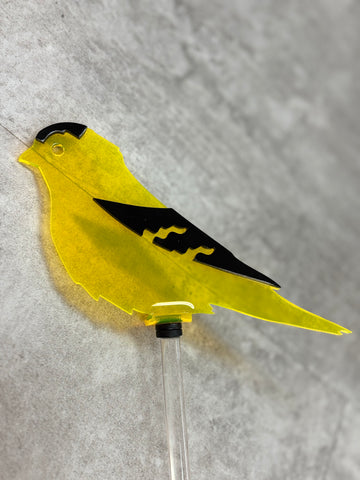 Bright Gold Finch Garden Stake