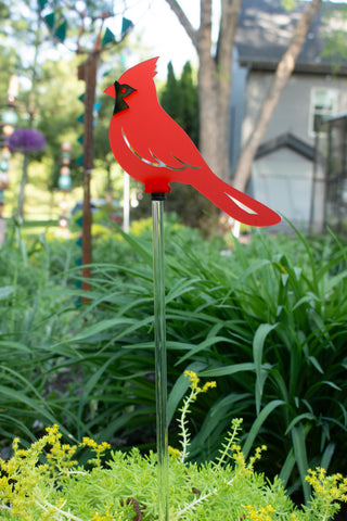 Pink Cardinal Garden Stake