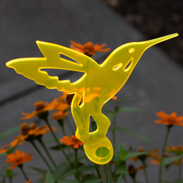 Green Hummingbird Garden Stake