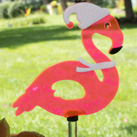 Christmas Flamingo Garden Stake