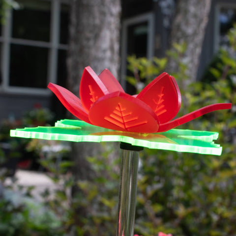 Poinsettia Garden Stake