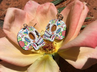 Profile Sugar Skull Earrings