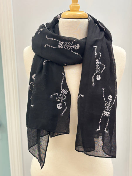 Black/White Skeleton Scarf
