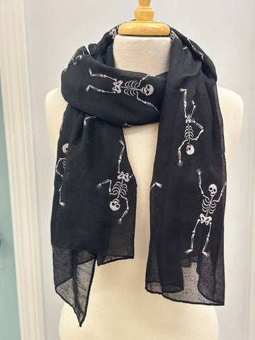 Black/White Skeleton Scarf