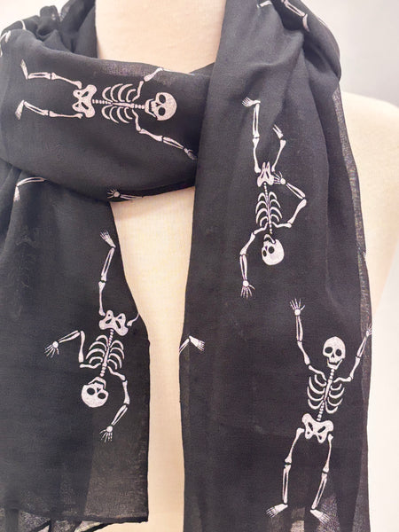 Black/White Skeleton Scarf