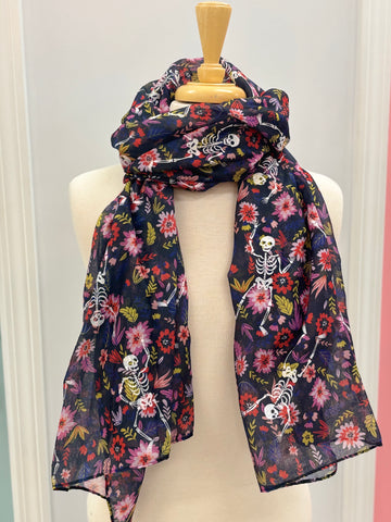 Floral Skeleton Scarf