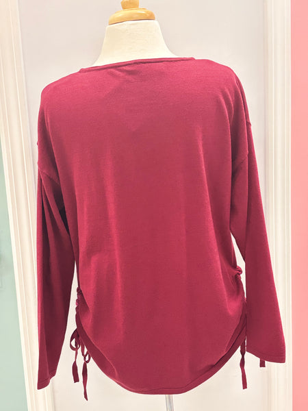 Wine Side Tie Top