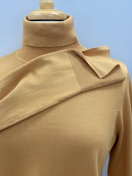 Gold Turtleneck Top
