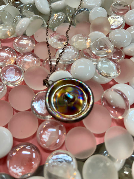 Iridescent Button Necklace