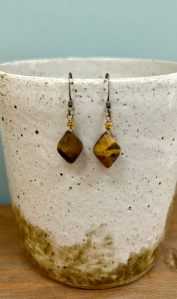 Tiger Eye Drop Earrings