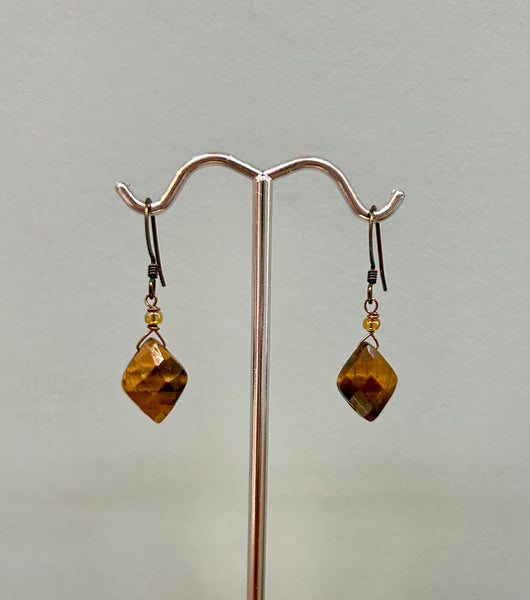 Tiger Eye Drop Earrings