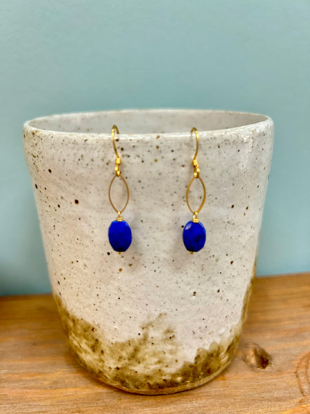 Lapis Gold Earrings