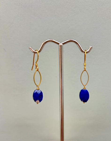 Lapis Gold Earrings
