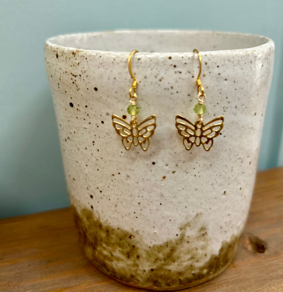 Gold Butterfly Earrings