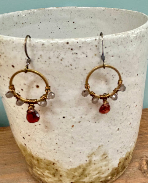 Garnet Smoky Earrings