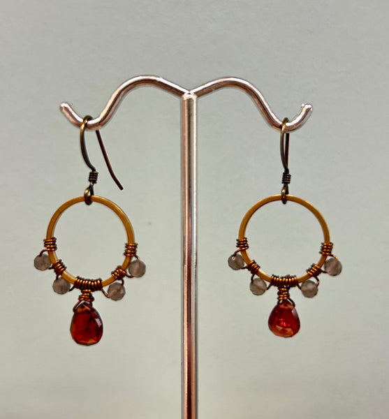 Garnet Smoky Earrings