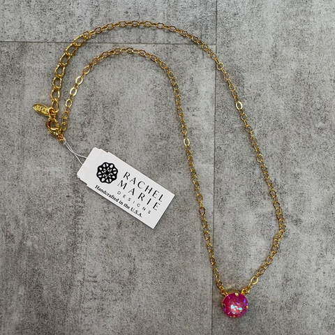 Harper Gold Necklace Lotus Pink