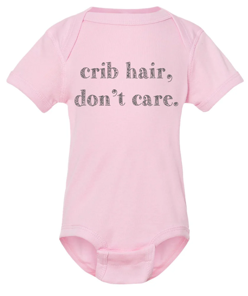 Pink Crib Hair Onesie