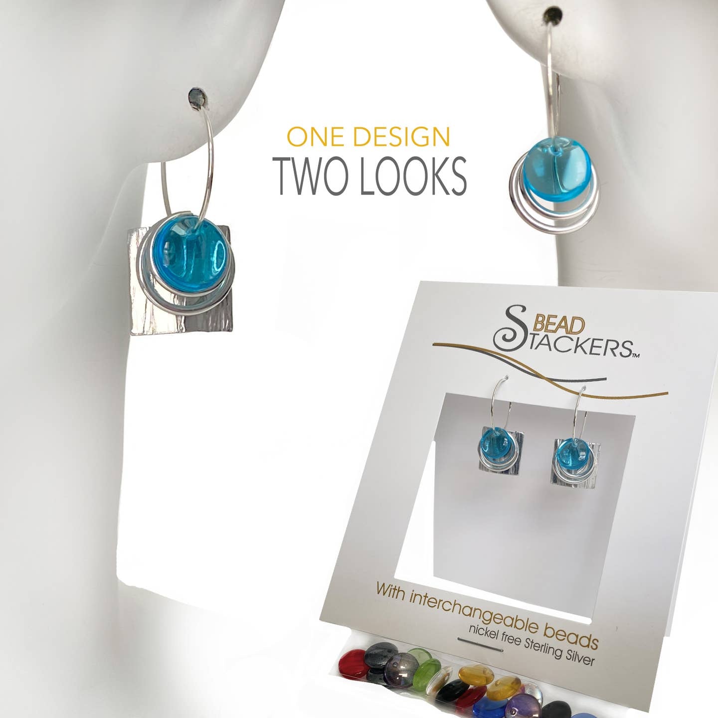 Interchangeable Silver Earrings