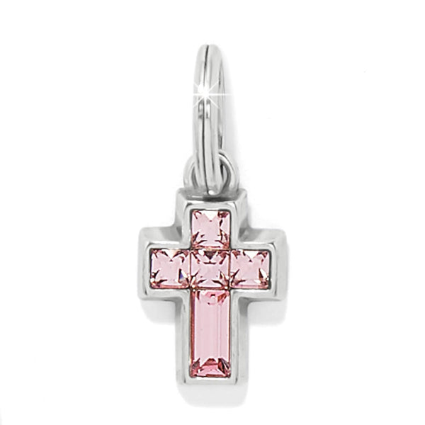 Light Rose Cross Charm