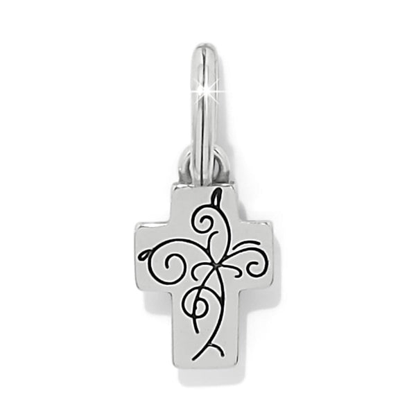 Light Rose Cross Charm