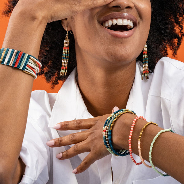 Preppy Beaded Bracelet Stack