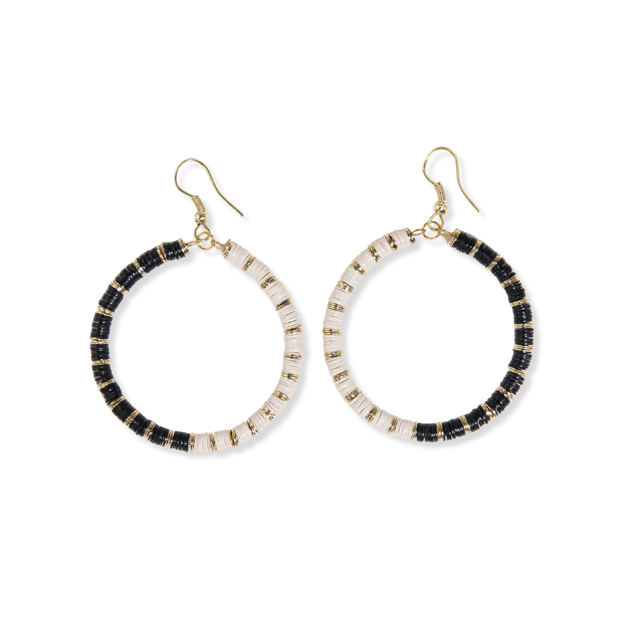 Split Black Fonda Hoop Earrings