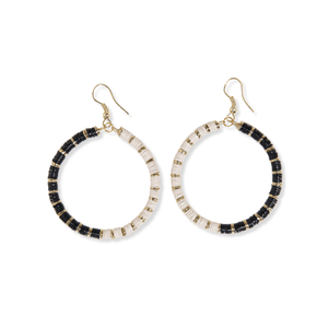 Split Black Fonda Hoop Earrings