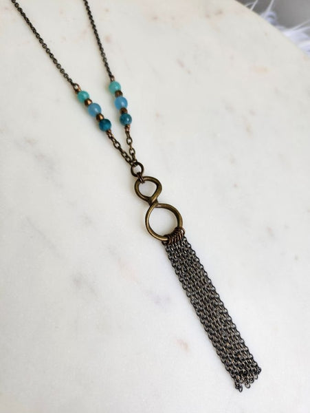 Blue Ombre Infinity Necklace