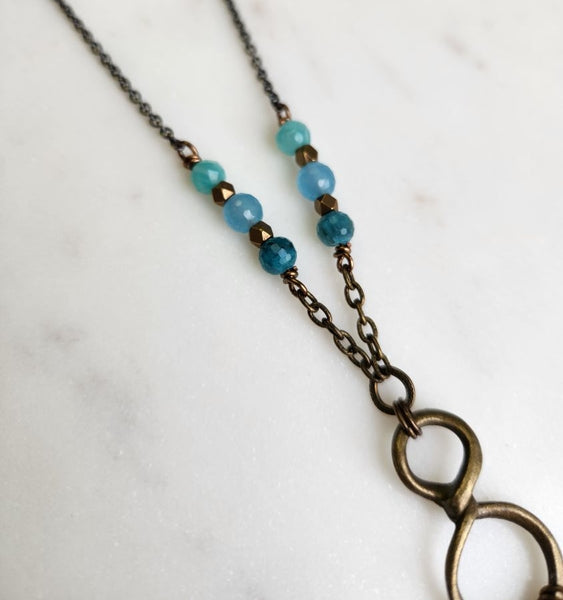 Blue Ombre Infinity Necklace