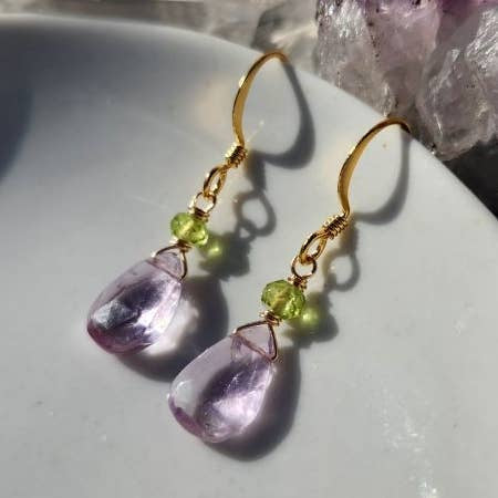 Amethyst Peridot Earrings