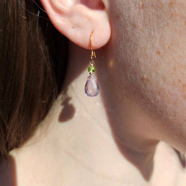 Amethyst Peridot Earrings