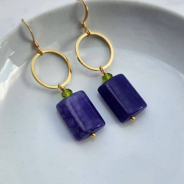 Indigo Jade Earrings