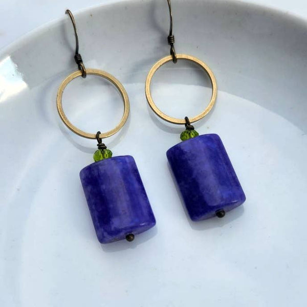Indigo Jade Earrings