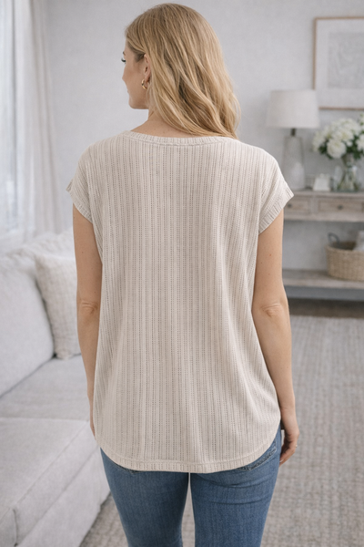 Twist Front Taupe Top