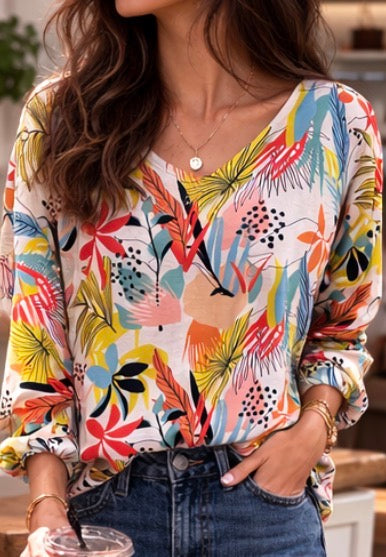 Tropical Print Top