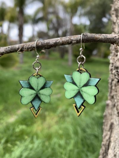 Geometric Shamrock Earrings